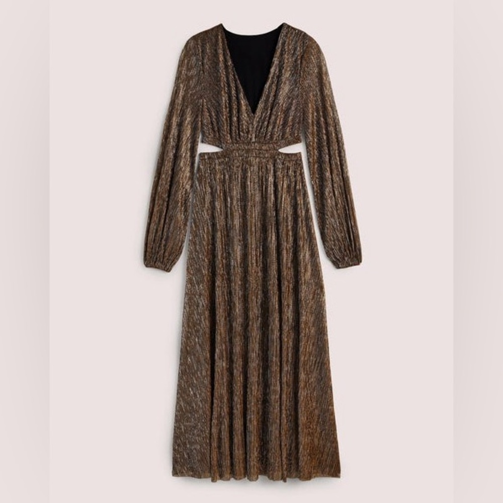 Boden Maxi Cut-Out Party Dress Gold - Size 16 NWT - Picture 5 of 15